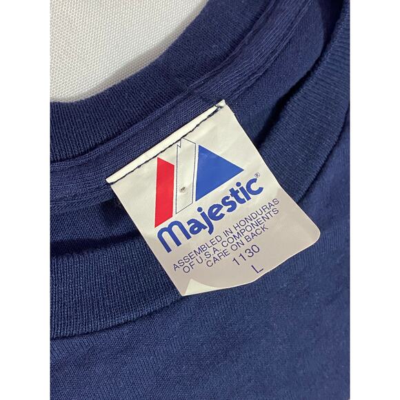 Vintage Majestic MLB Boston Red Sox #46 Jacoby Ellsbury Blue T Shirt Large 2007 - Picture 5 of 10